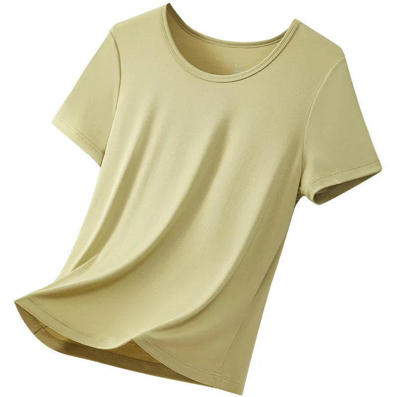 Maglietta da donna in modale proteico di seta oulder orsved Ele Faionable Top da donna per la stagione autunnale al 00% Altro materiale