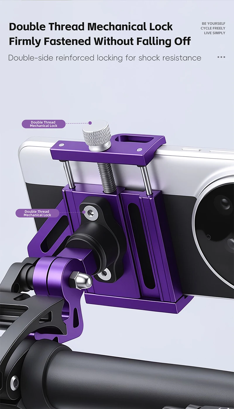 WEST BIKING Faltbare Fahrrad-Handyhalterung aus Aluminiumlegierung, 360° drehbar, Anti-Vibrations-Lenkerhalterung für Brompton Fahrradzubehör – Detail 5