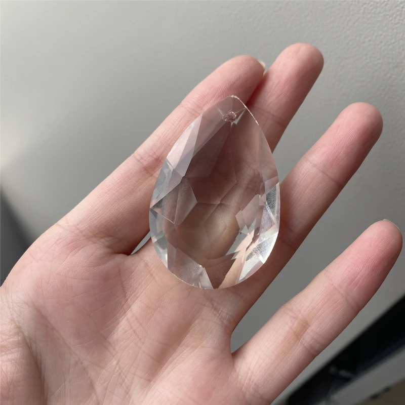 22mm 38mm 50mm 63mm 76mm Clear Glass Tear Drop Crystal Chandelier Parts K9 Glass Suncatcher Prism Hanging Trimming Pendants