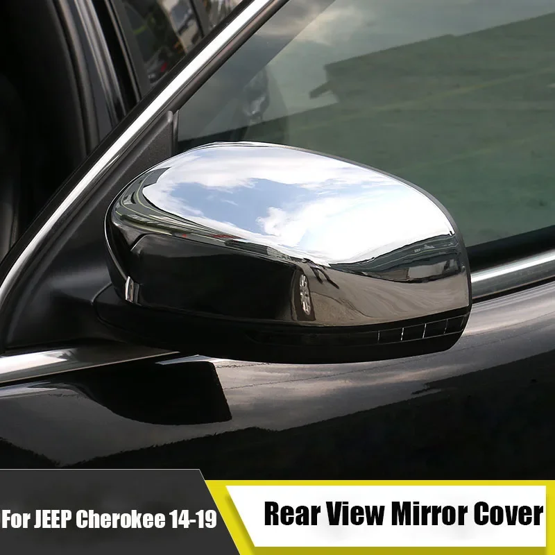 Side Mirrors Cover Rearview Mirrors Trim Frame Cap ABS Auto Car Parts Accessories For 2014-2019 Jeep Cherokee & Compass