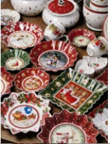 

German Treasure Hard Porcelain Toy Joy Multi-Angle Dinner Plate Christmas Cup Saucer Bowl Candlestick