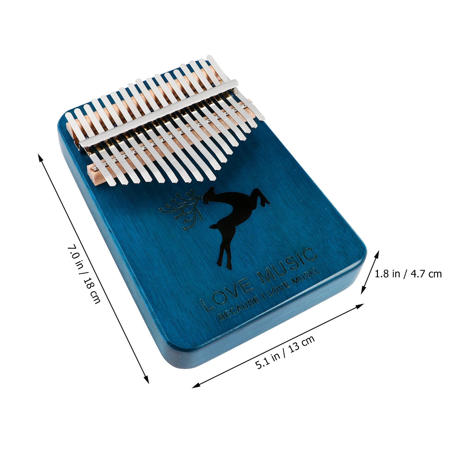 

Piano Thumb Kalimba Wood Portable Creative Finger Instrument Educational Musical Blue