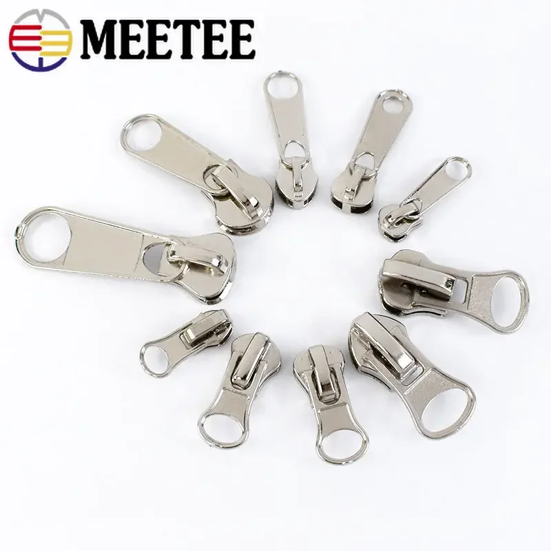 10/30Pcs 3# 5# 8# Zipper Puller Sliders For Nylon Metal Resin Zippers Tapes Bag Luggage Sewing Zip Head Repair Kit DIY Accessory