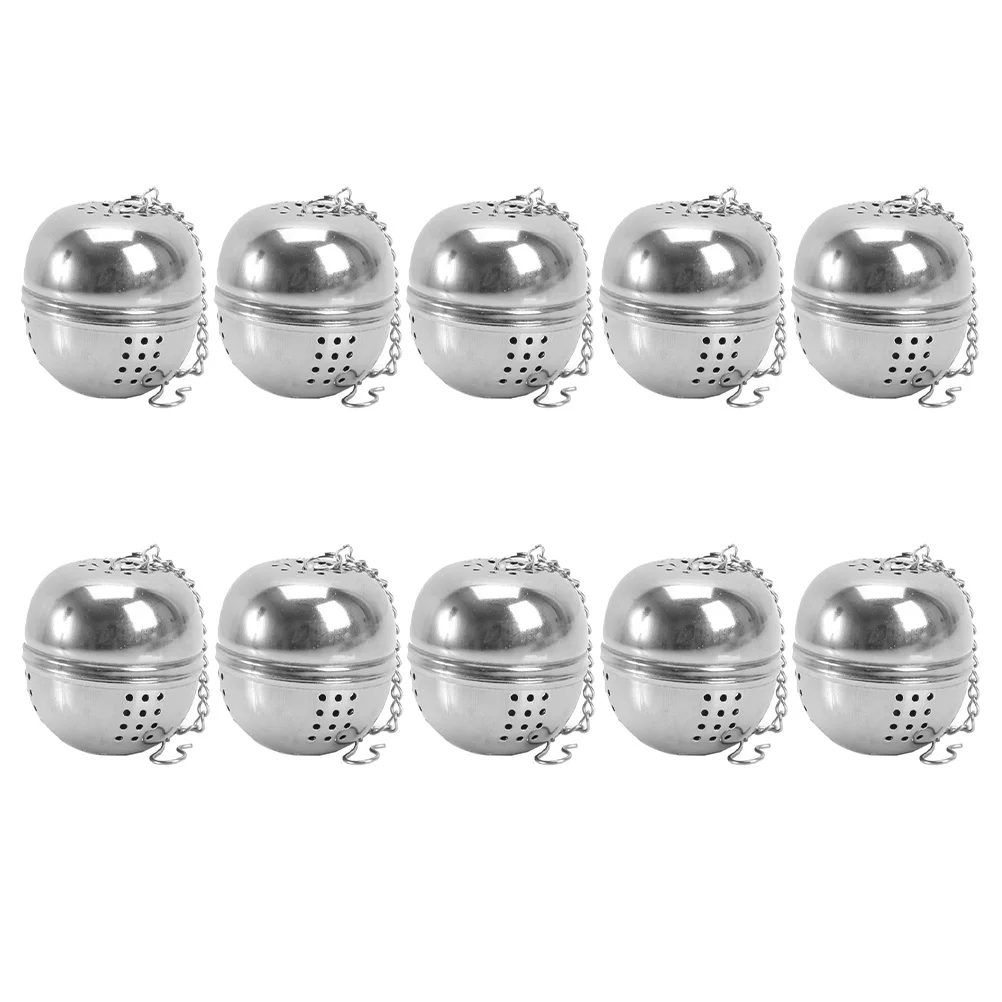 

10 Pcs Stainless Steel Tea Ball Brewing Contraption Aid Strainer Maker Implement Home Useful Filter Practical Infuser