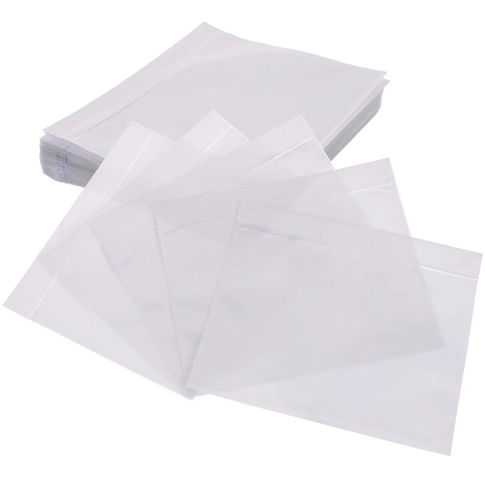 100Pcs Back Adhesive Bag Transparent Self-Adhesive Packing List Envelopes for Shipping Invoice Document Protection A4 A5 Paper