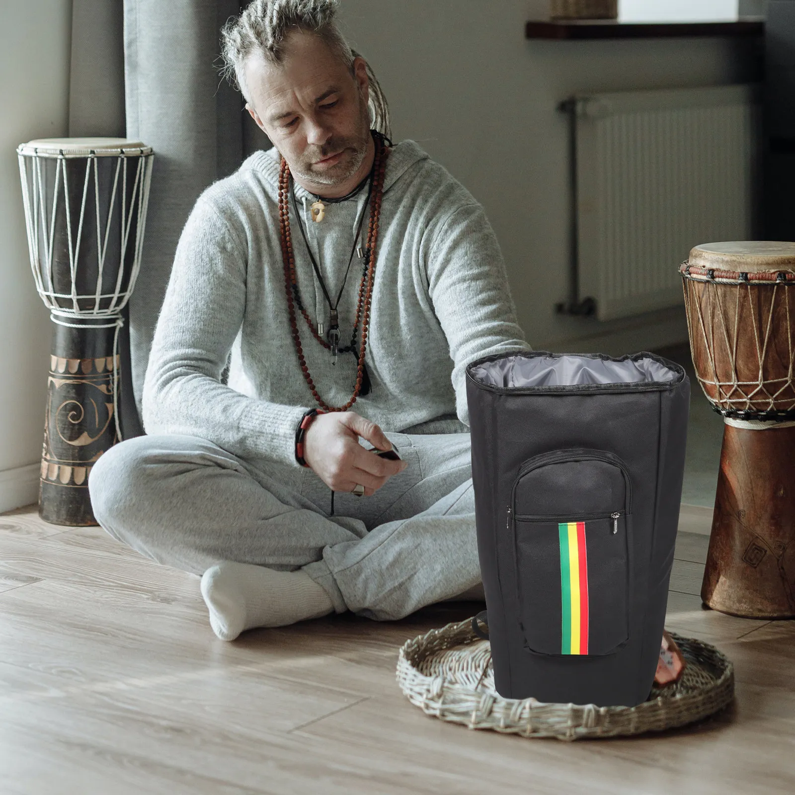 

Multifunctional African Drum Carry Bag Portable Waterproof Oxford Cloth Drum Storage Backpack Music Instrument Accessory