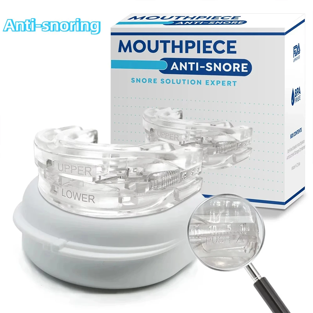 Anti-Snoring Teeth Bruxism Mouthguard Sleep Apnea Snoring Device - Improves Sleep Quality Stops Snoring for Better Rest