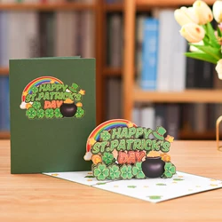Happy St Patrick's Day Pop Up Card 3D Greeting Cards Festival Gift Clover