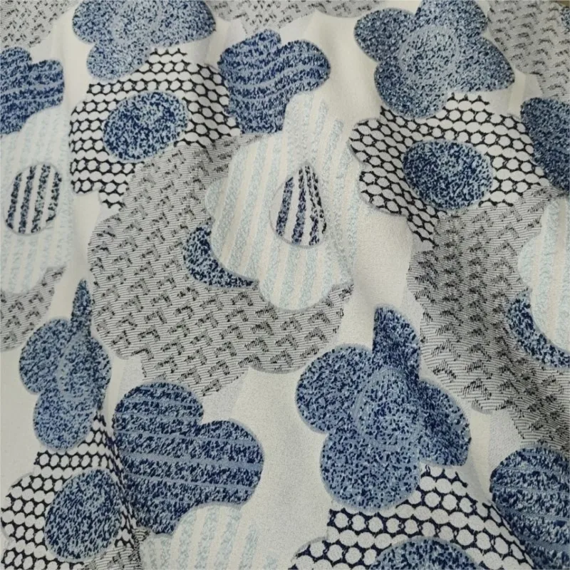 Soft flower-cut jacquard fabric drape woven women's dress