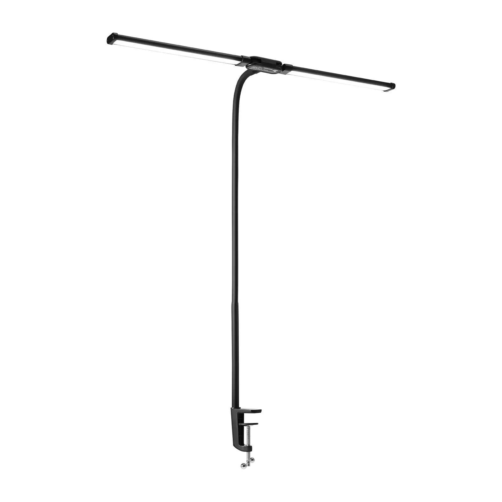LED Desk Lamp with Clamp, Double Head Architect Desk Lamp for Home Office, Eye-Caring Desk Light with 360° Adjustable Gooseneck, 50 Lighting Modes & Timer Function for Studying Working Drawing