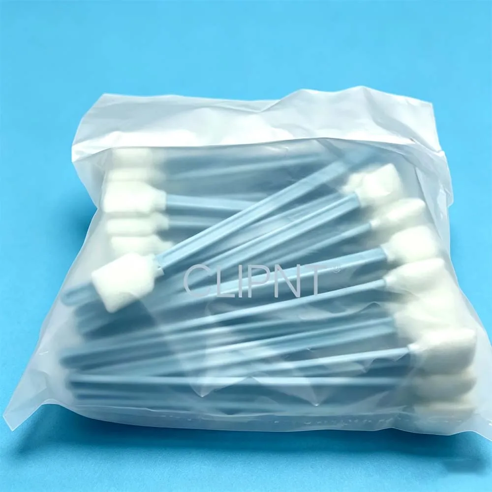 KY 50PCS Blue 23cm Ink Brush for Solvent UV Printer Large Dust-free Cotton Swab Wiping Stick Long Pole Printhead Cleaning Tool