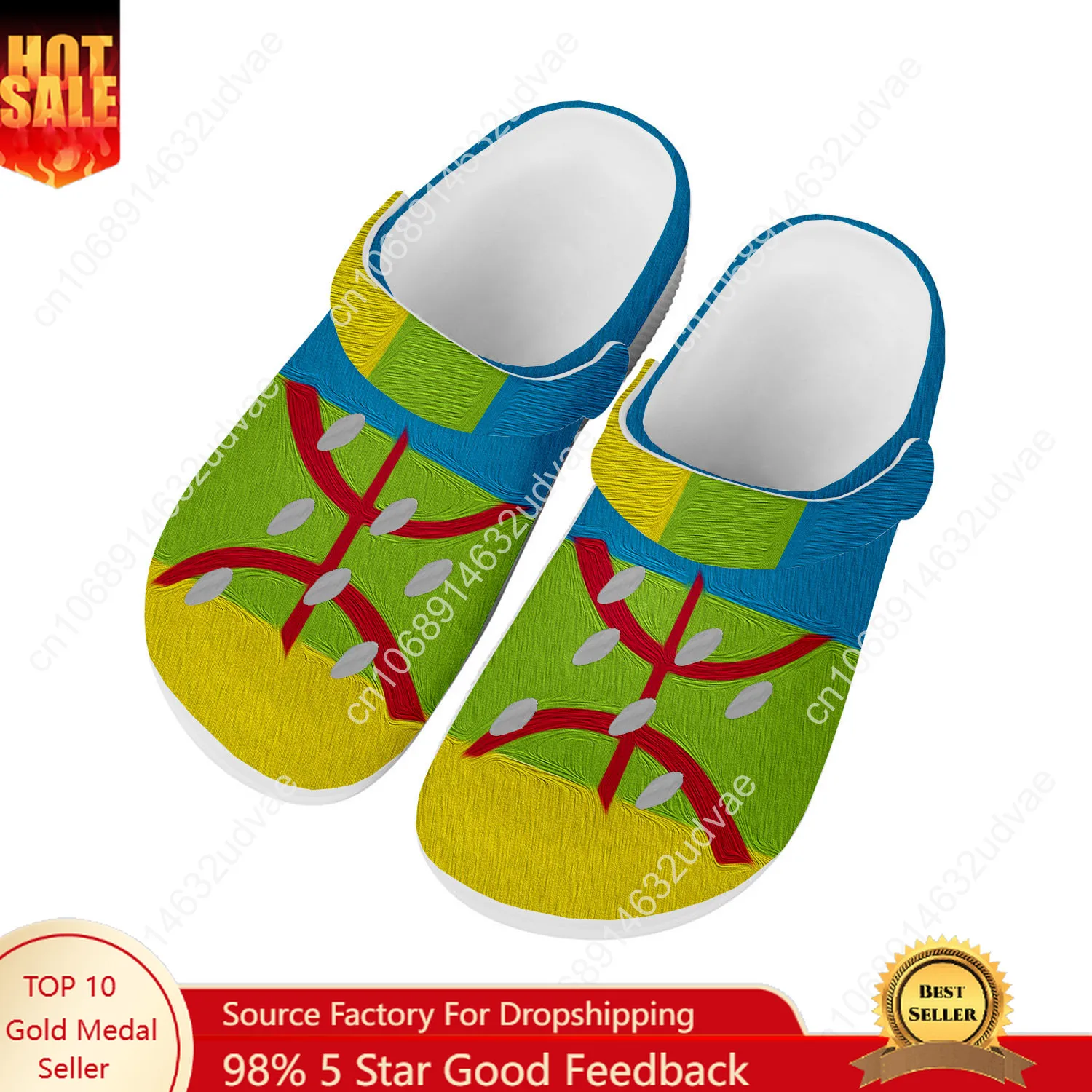 

Berber Flat Water Shoes Men Women Teenager High Quality Fashion Home Garden Clogs Custom Sandals Beach Breathable Hole Slippers