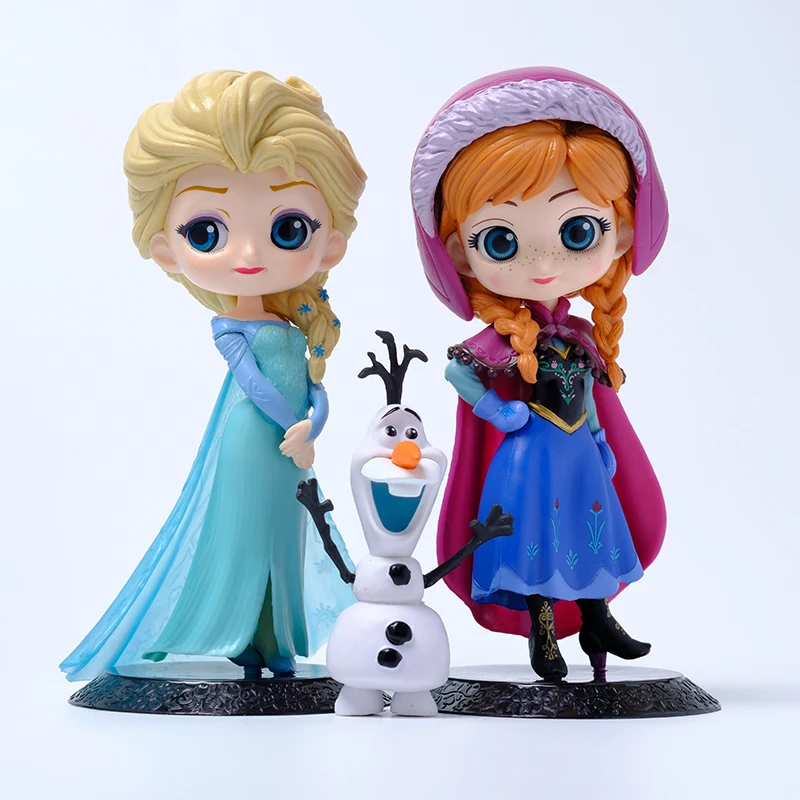 Disney Frozen Princess Anna Bridesmaid Dresses Snow Treasure Doll Anime Figure Model Ornament Toy Doll Christmas Gift