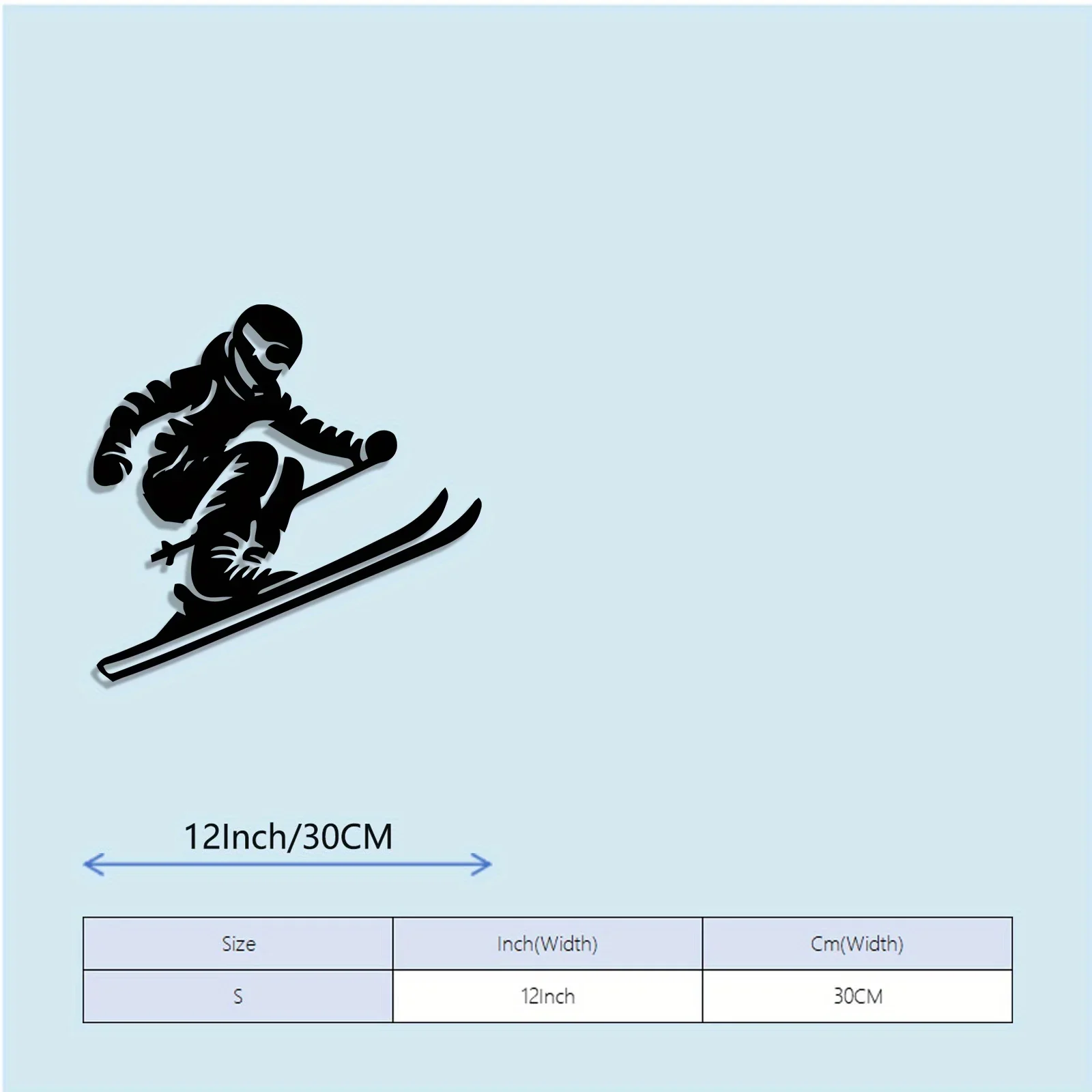 Vintage Alpine Downhill Skier Metal Wall Art, Weather‑Resistant Iron Ski‑Themed Silhouette Mural, Indoor Outdoor Living Room