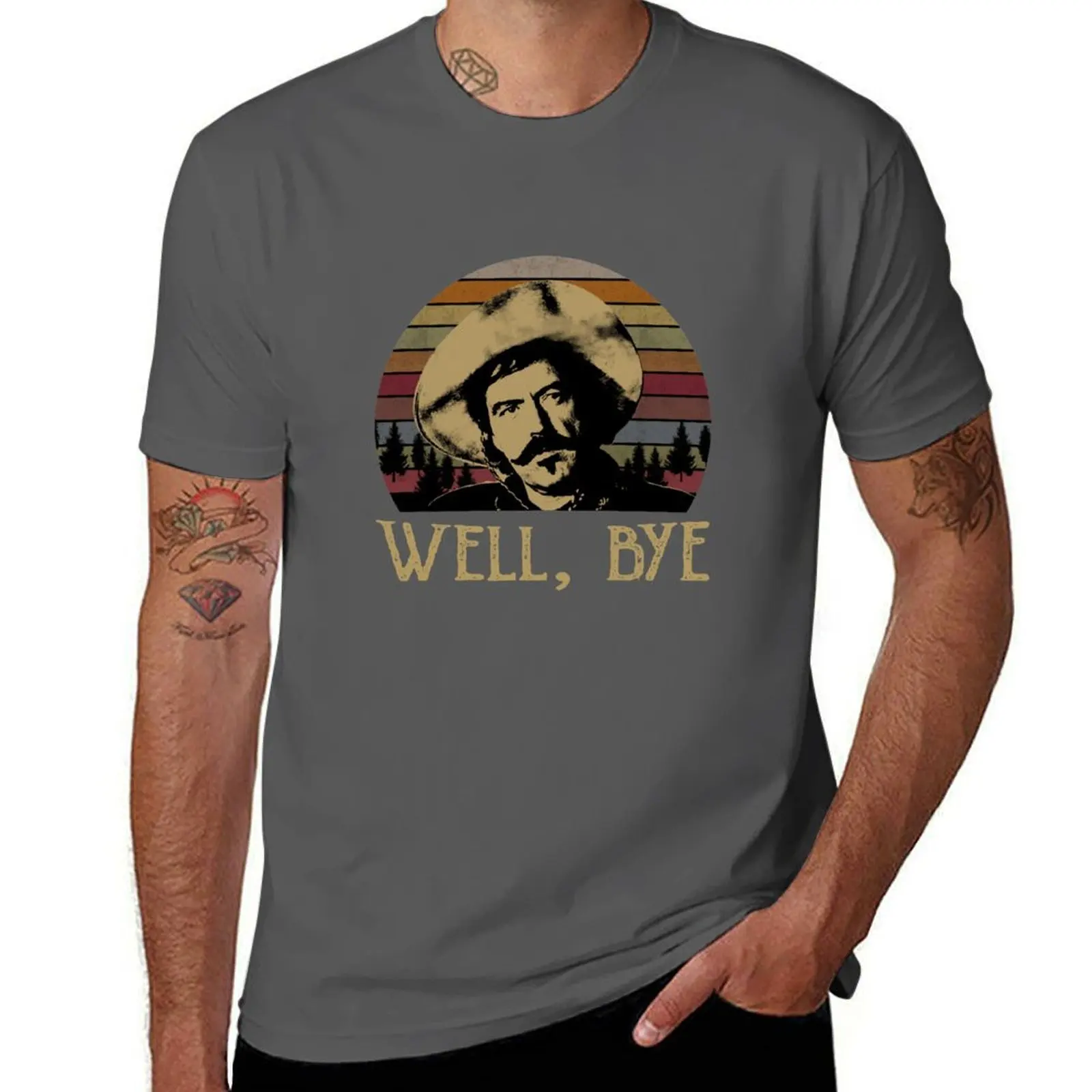 Brocius For Gift Retro Forest Curly Bye Well ee Tombstone Man Boys Bill For T-Shirt Top de manga corta resistente al olor