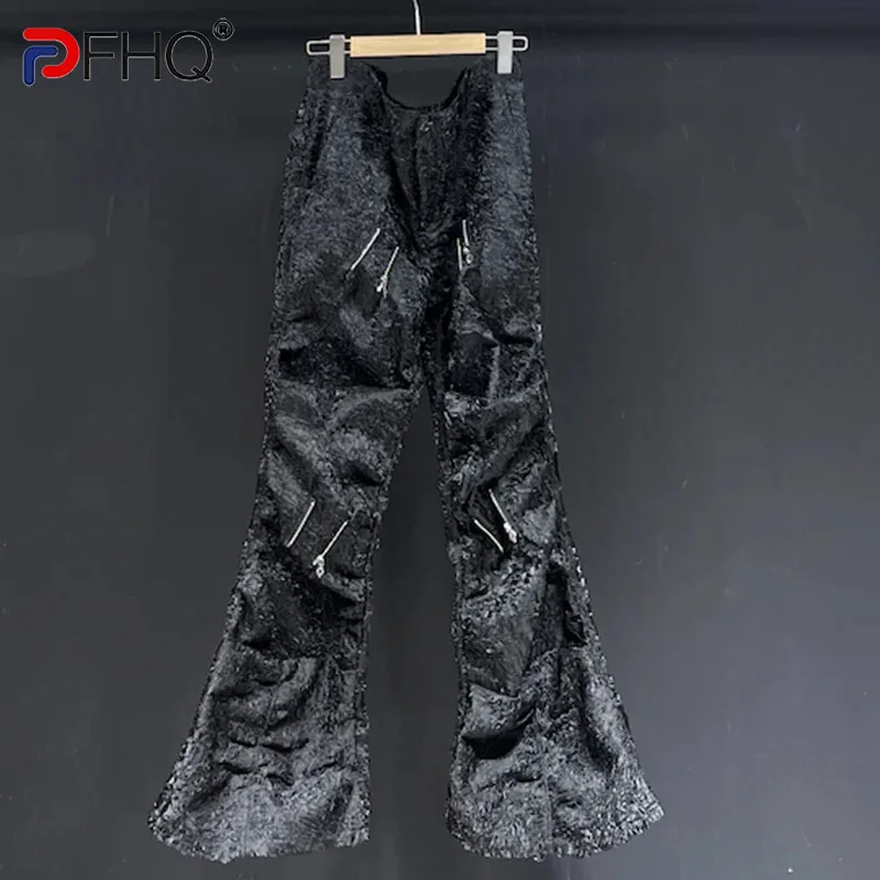 

PFHQ Darkwear Niche 3D Cut Men's Pants Patchwork Zipper Handsome Haute Quality Luxury Advanced Straight Trousers Summer 21Z5037