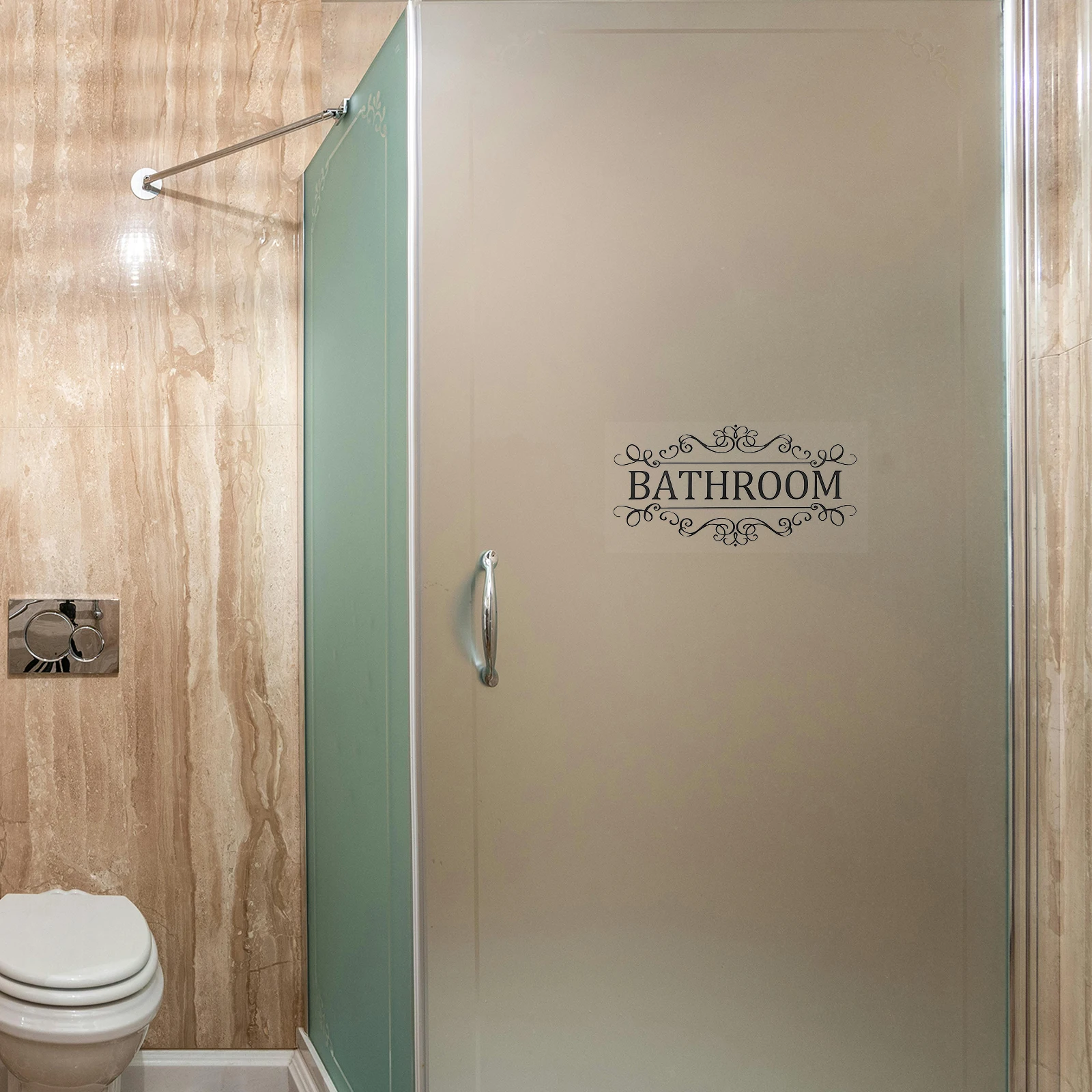 

4 Pcs Toilet Sign Waterproof Washroom Wall Sticker Removable Wall Decal for Shower Room Restroom Wc Decor Sticker