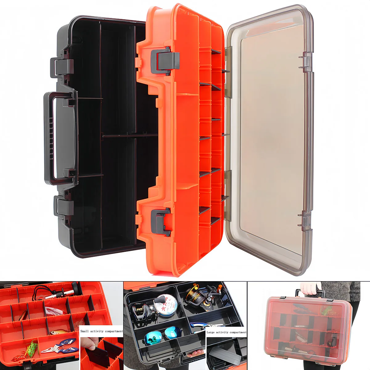 Double Layer Fishing Tackle Boxes Portable Fishing Accessories Tool Storage Box Fish Hook Lure Fake Bait Box Fishing Supplies