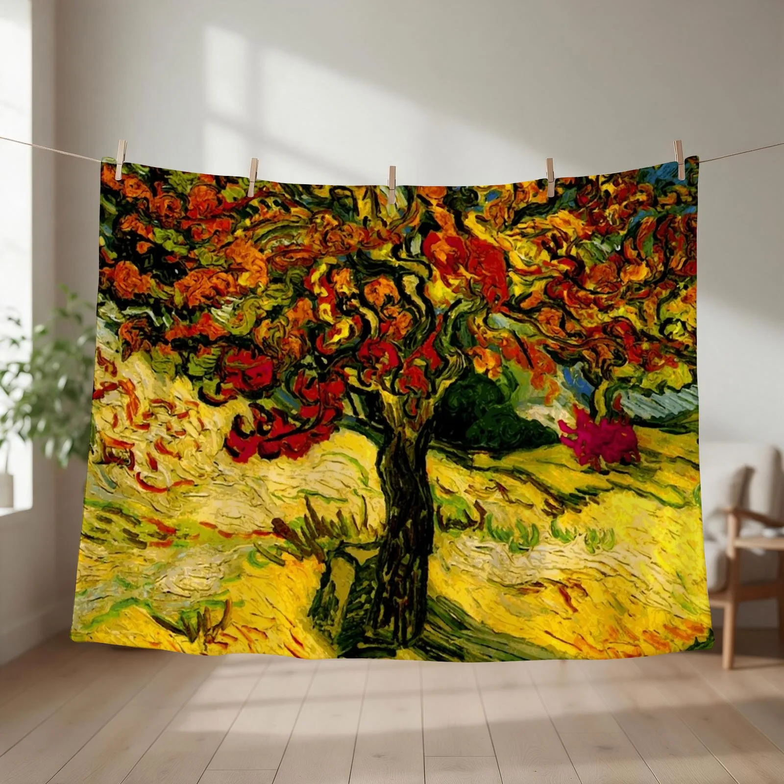 Van Gogh Mulberry Tree Print Throw Blanket Sofa Quilt Sofas Nap Hairys Blankets