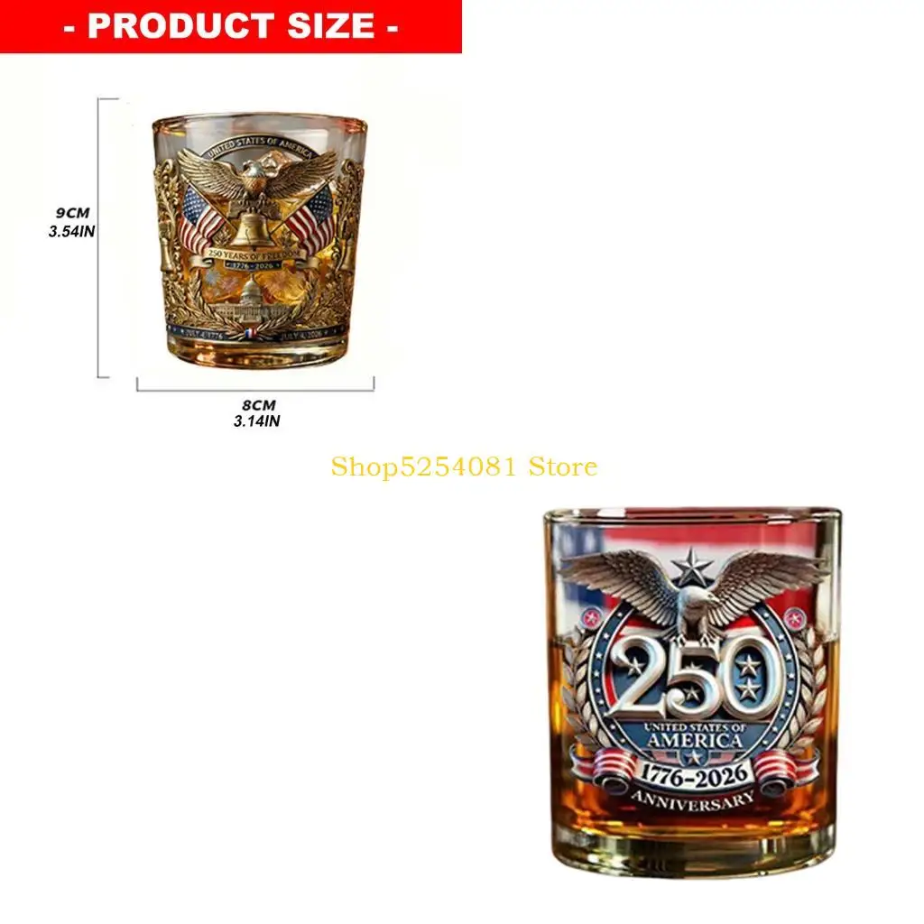 AXYC Patriotic Artistic Handmade 250Th Anniversary Country Themed Wine Cup Strong And Machine Washable