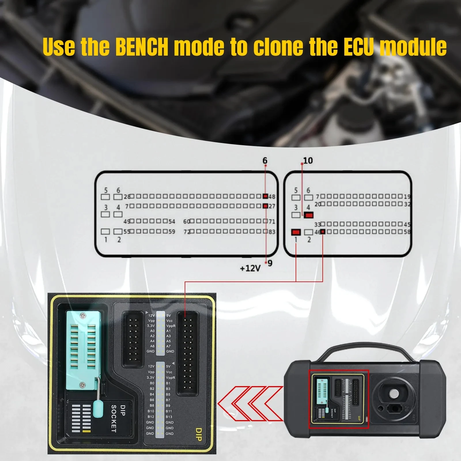 Adaptador MCU3 LAUNCH X-431 para X-PROG3 GIII: Programador Inmovilizador Mercedes Llaves Perdidas Lectura ECU/TCU IMMO Elite view 6