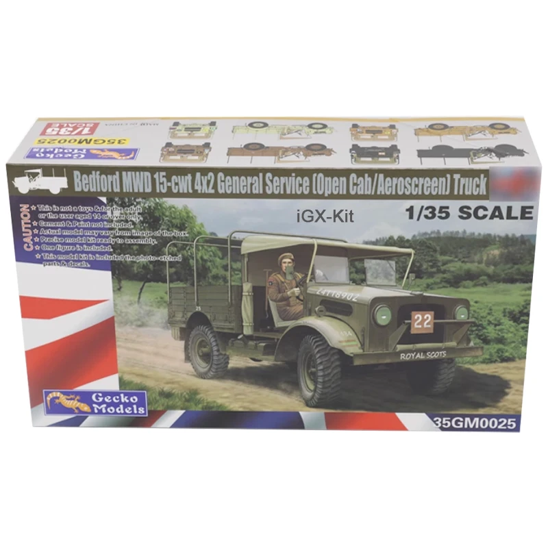 Gecko 35GM0025 1/35 Scale MWD 15-cwt 4x2 GS Truck Open Cab Vehicle Hobby Building Craft Plastic Assembly Model Kit