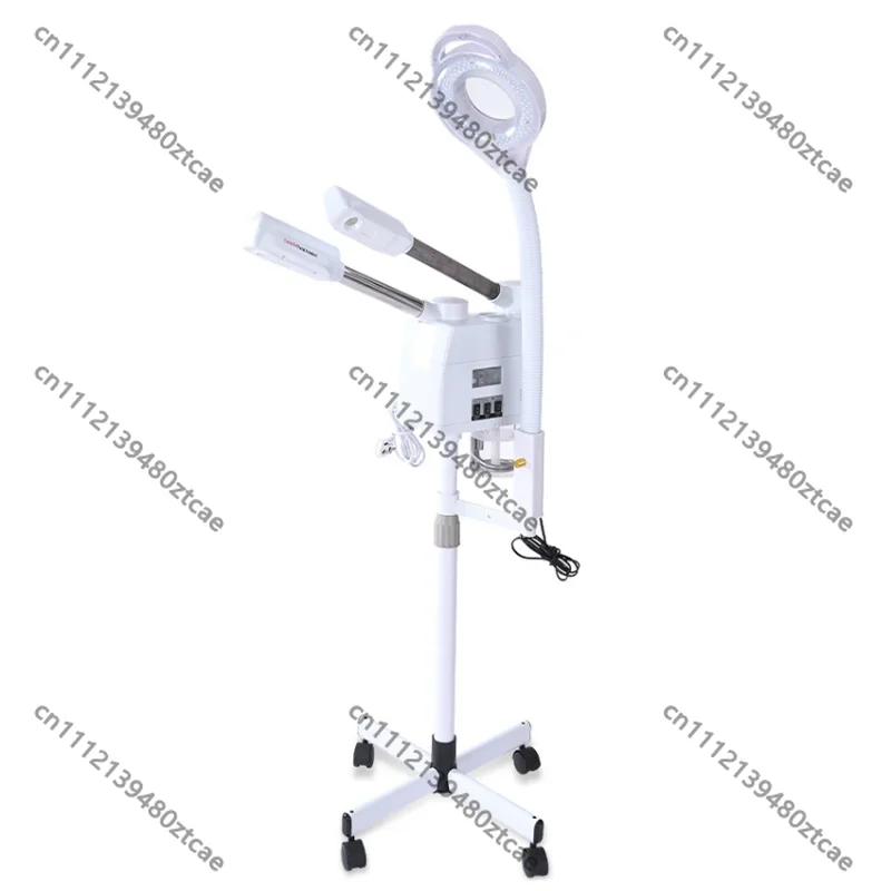 3 In 1 Ozone Nano Ionic Facial Steamer, Hot Cold Steam Humidifier with 8X LED Magnifying Lamp for Home Beauty Salon Spa Use