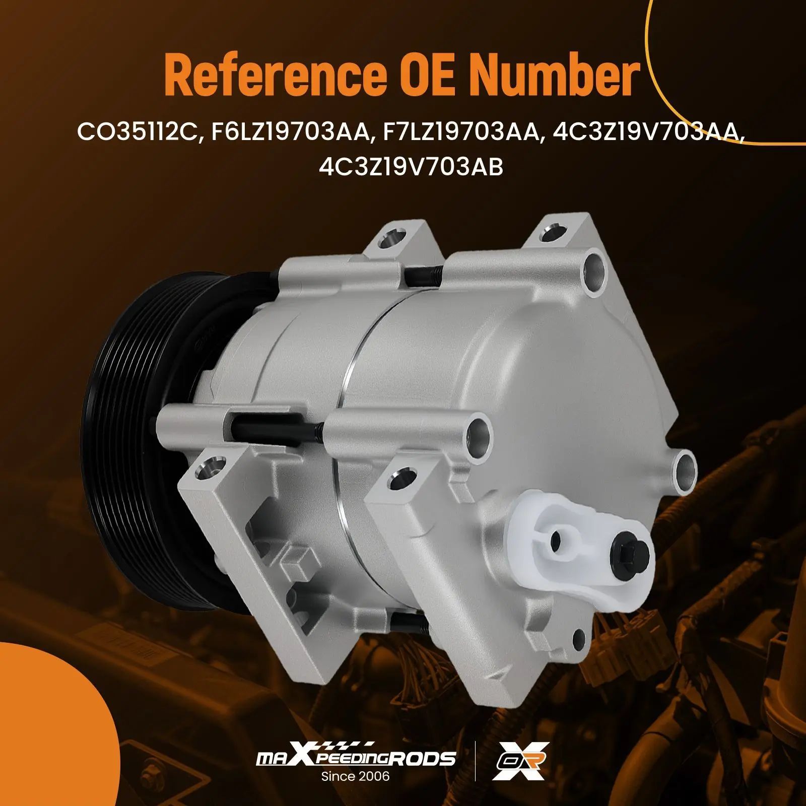 

AC Compressor with Clutch 12V for Ford F-Series Trucks 1997-2007 CO35112C YC180 F6LZ19703AA