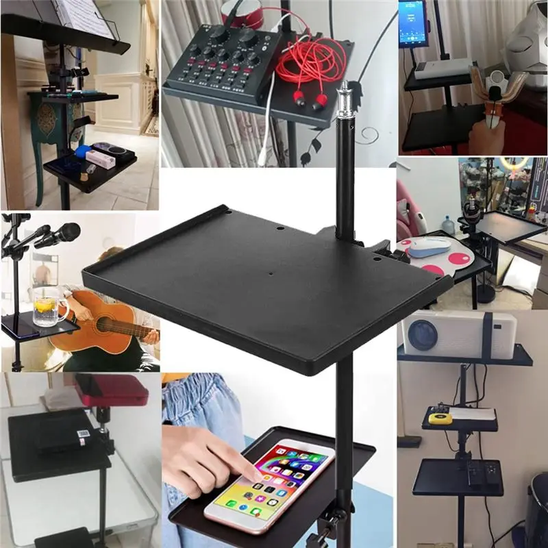 Microphone Stand Tray Microphone Stand Desk Mount Clamp On Rod Holders With 24X17.5Cm (Stand NOT Included)