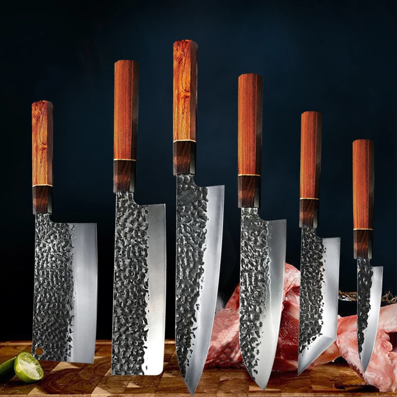 

Sashimi Kiritsuke Knife 90Cr18Mov Steel Chef Knife Cleaver Octagonal Handle Forged Fish Fillet Salmon Raw Slicing Knife