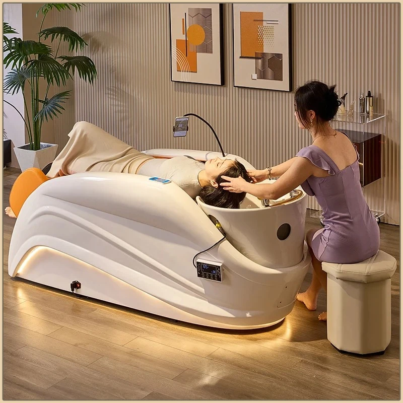 

Multifunction Full Body Beauty Salon Head Spa Reclining Electric Massage Shampoo Bed Thermostatic Control Lavacabezas Spa Sillas