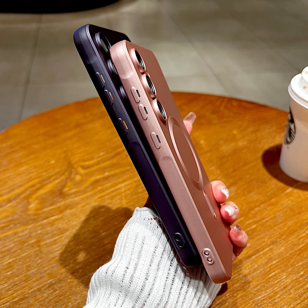 Soft TPU Matte Case For Samsung Galaxy A56 A55 A54 A36 A35 A16 A15 5G A26 S25 Edge S24FE S24 S23 S21 Ultra Plus FE Magsafe Cover - náhled 5