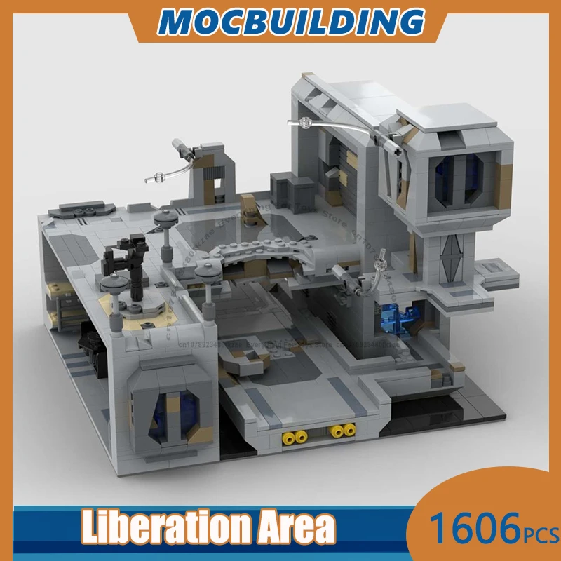 

Модель зоны освобождения MOC, строительные блоки, космическая архитектура, дисплей, сделай сам, сборка, коллекция кирпичей, креативные игрушки, подарки, 1606 шт.