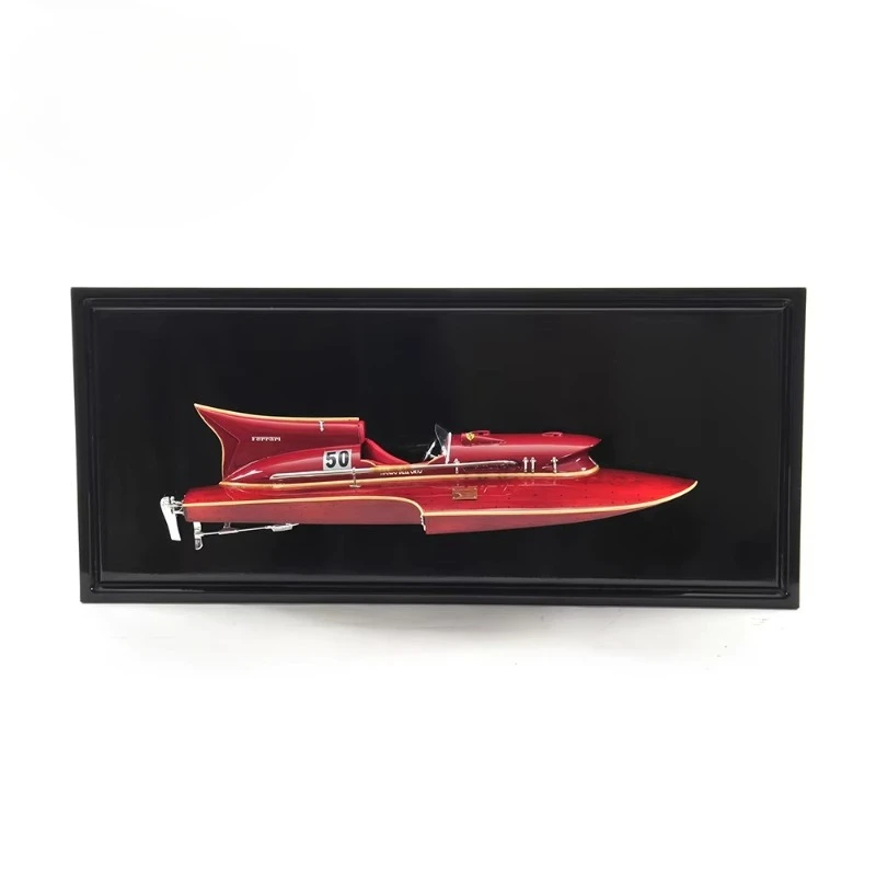 Seaplane Speedboat Model Wooden Crafts Home Office Decoration