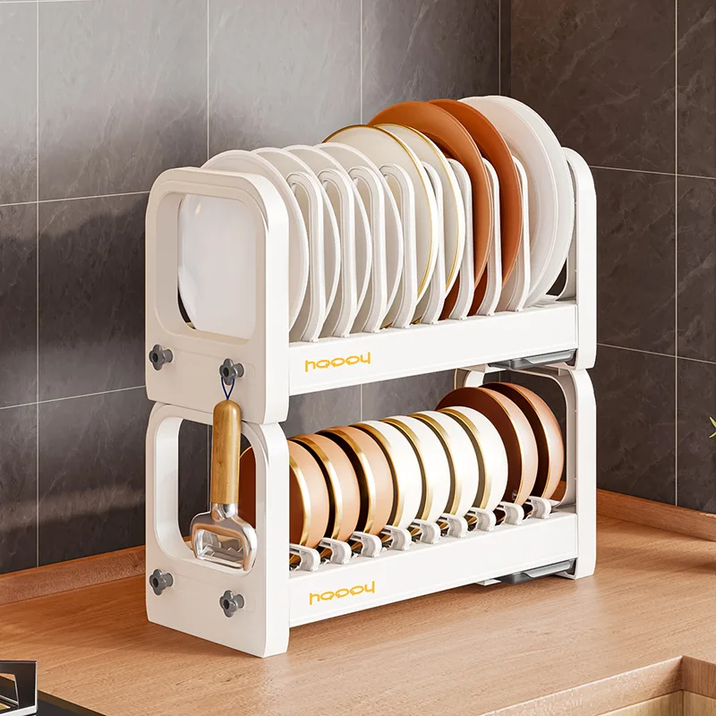 

Plates Pan Countertop Storage Shelf Free Retractable Storage Shelf Large Capacity Multi-Functional Kitchen Accessories