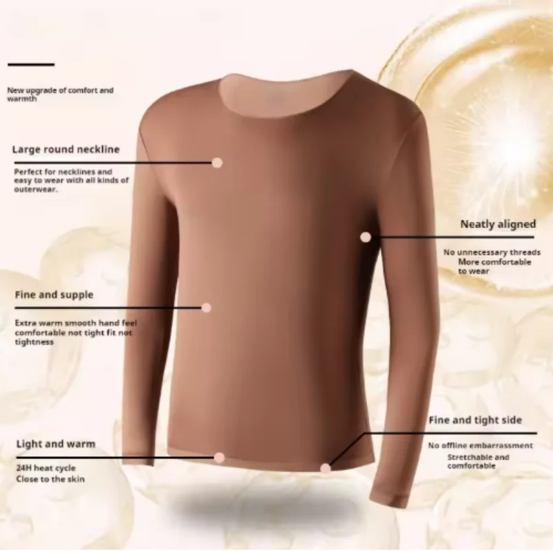 الرجال رقيقة جدا طويلة الأكمام ملابس اخلية حرارية مجموعة الجلد ودية ثابتة مقاومة سلس التدفئة قاعدة طبقة الخريف الشتاء جديد #6