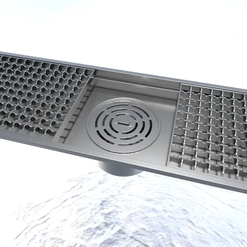 Commercial Stainless Steel Linear Floor Drain for Industrial Kitchen Food Processing Area Anti Odor Heavy Duty Drainage