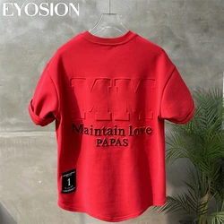 Summer New Product Men's T-shirt Casual Fashion Versatile Pure Cotton Letter Printed Round Neck Short Sleeve T-shirt Plus Size