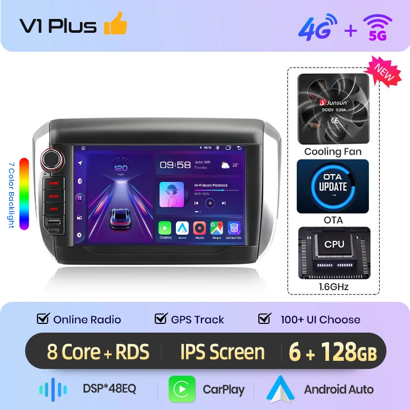 Junsun 8 inch draadloze CarPlay Android Auto autoradio voor Peugeot 2008 208 2012 2013-2018 Multimedia draadloos Apple CarPlay slimme intelligente systemen IPS touchscreen stereo videospeler 2 Din