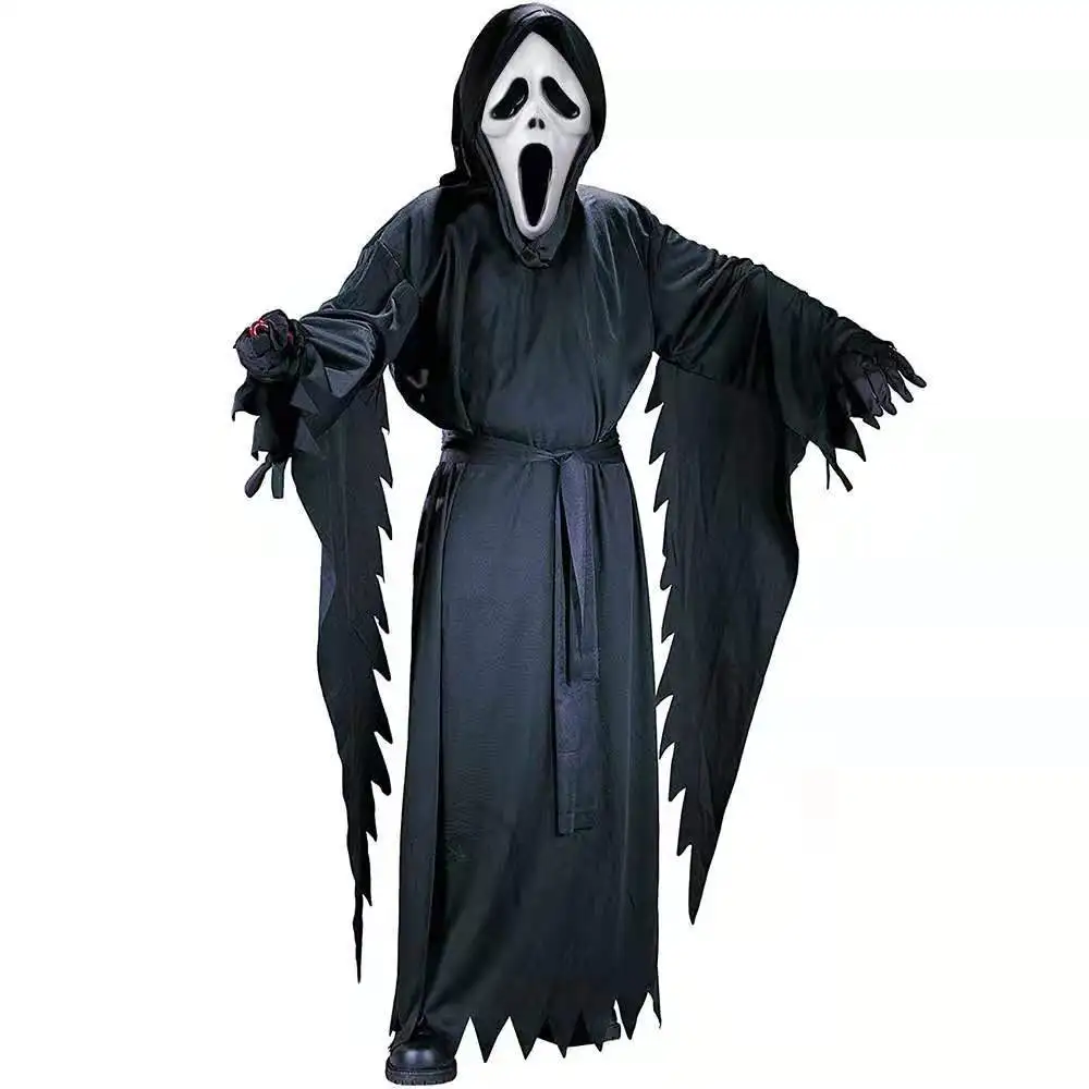 Kids Scream Costume Children Fancy Dress Halloween Party Horror Death Ghostface Costume Boys Teens