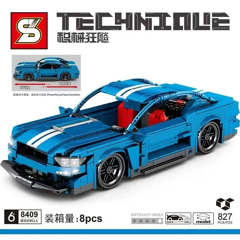 City Famous Speed Technical Sports Car Champions Supercar Model Assembly Building Block Classic Moc Vehicle Bricks Boy Toys Gift