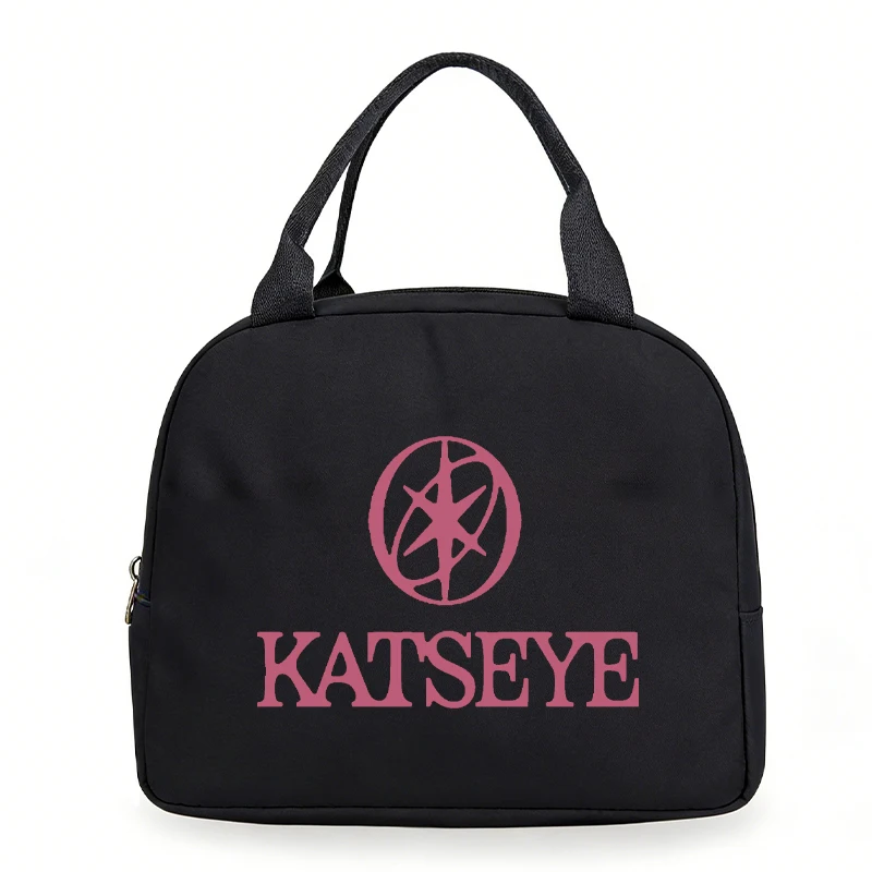 Canvas Lunch Bag Women Kids Katseye Girl Group Print Insulation Bags Korean Ulzzang Pattern Lunch Tote Box For Teens