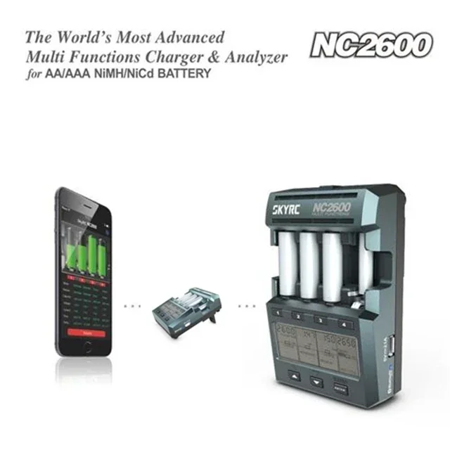 SKYRC NC2600 Bluet00th Smart Fast Charger Discharger Refresh Analyzer for AA/AAA Battery RC FPV Racing   RC Quadcopter Parts