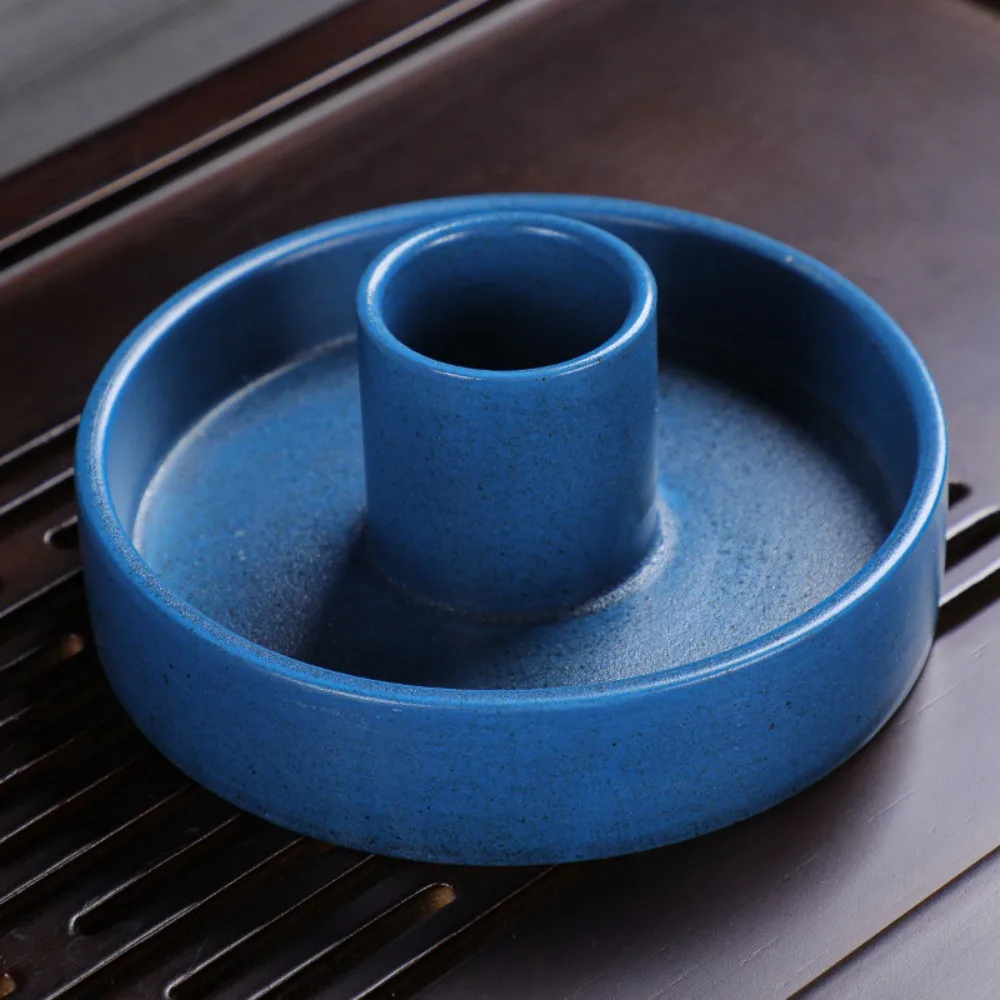 Ceramic Candle Holder Tray Easy To Clean Artistic Candlestick Minimalist Round Palo Santo Incense Burner Home Decoration