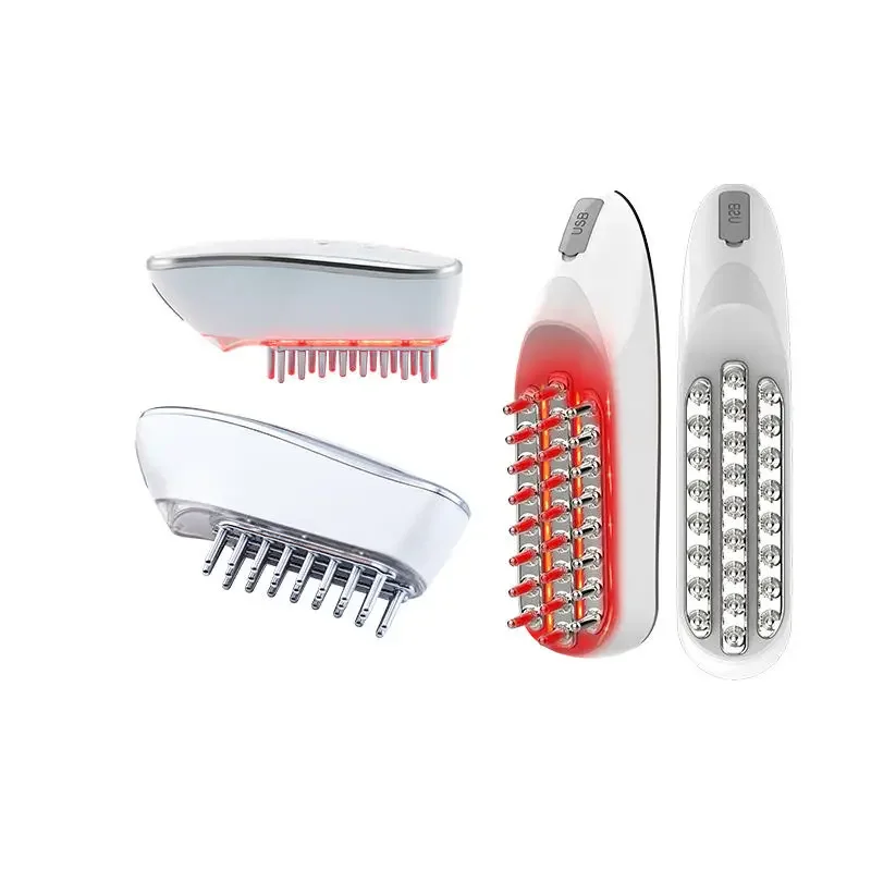 Electric Laser Hair Growth Comb Red Light EMS Vibration Scalp Massager Brush Microcurrent Meridian Massage Comb