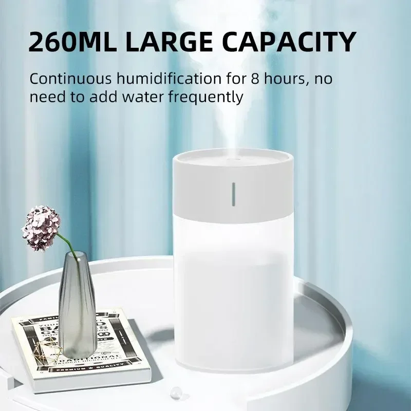 Portable Smart Humidifier for Home Car Oil USB Fresh Aroma Diffuser Mute Diffuser Machine Evaporative Humidifier ﻿260ml