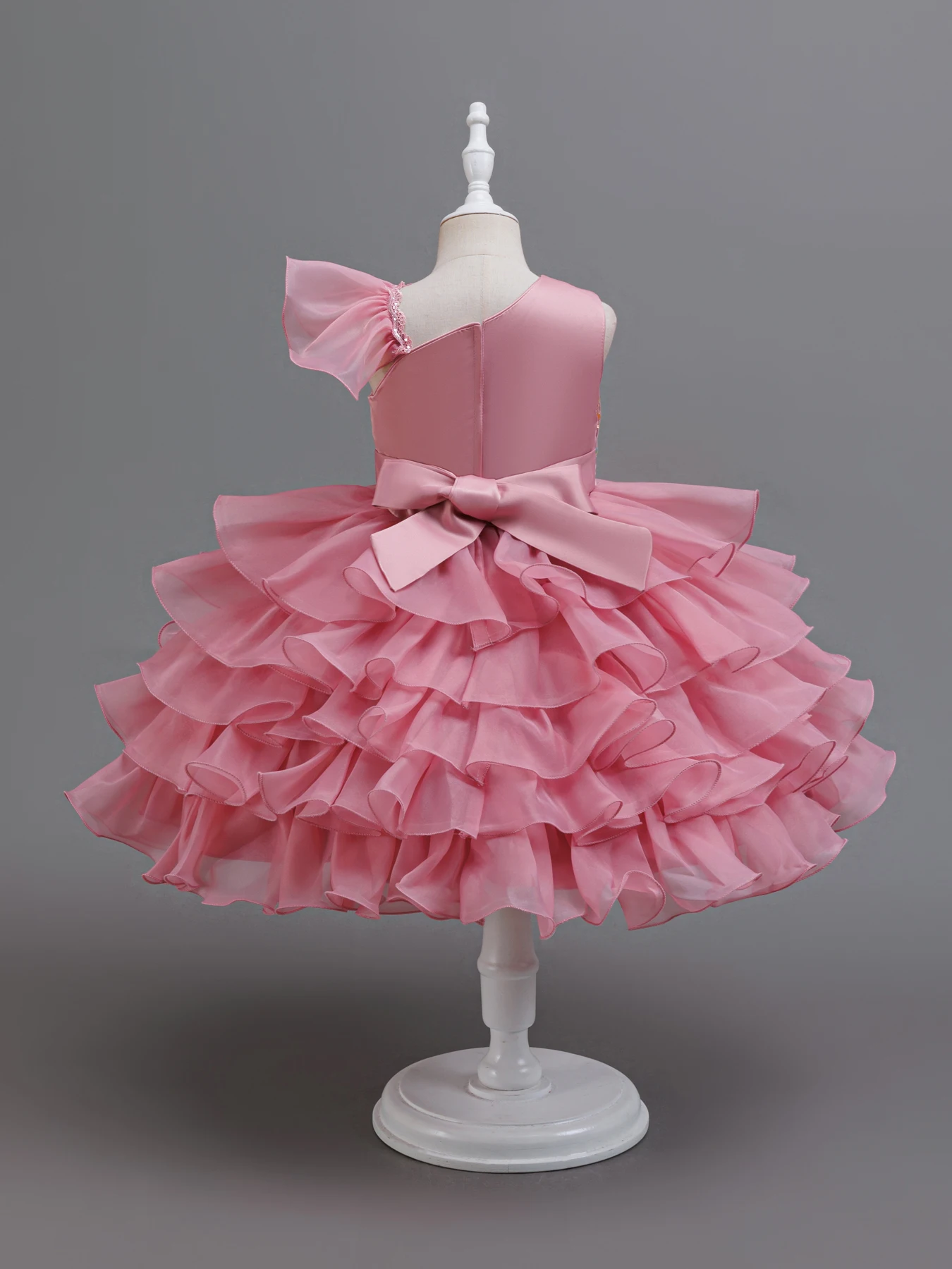 Girls' Sequined bow dress cake skirt Performance dress All seasons