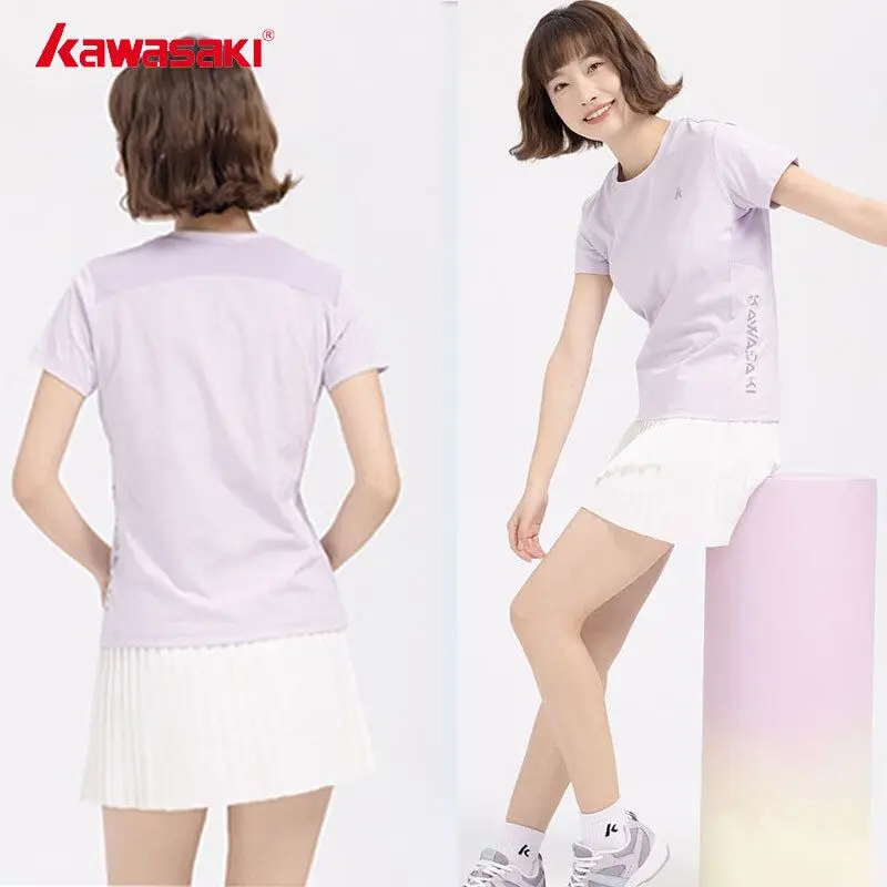 Kawasaki Badminton Clothing 24 New B1969 Team Competition Male and Female Couple Short Sleeve T-shirt