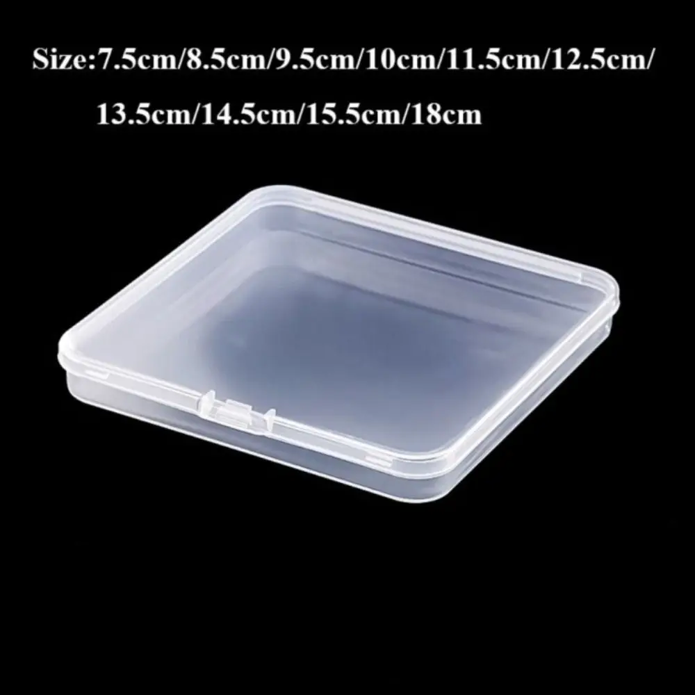 Heiße quadratische transparente Aufbewahrungsbox aus Kunststoff, transparent, für kleine Gegenstände, 5 Größen, Kleinigkeiten, Organizer, Verpackungsboxen