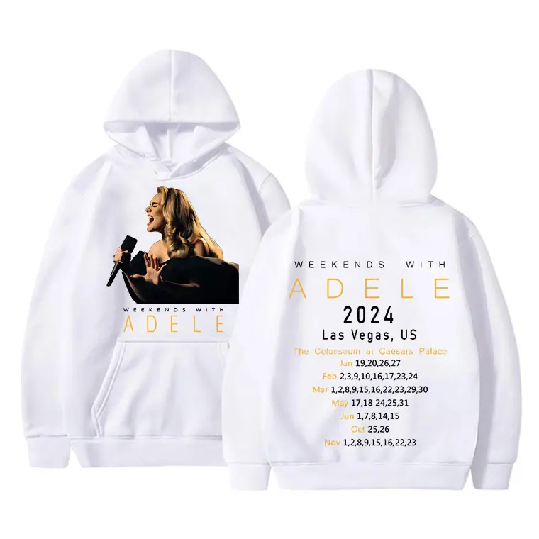 Sudadera con capucha con estampado de la cantante Adele Tour para hombre y mujer, suéter informal de gran tamaño, moda Popular, otoño e invierno, 2024